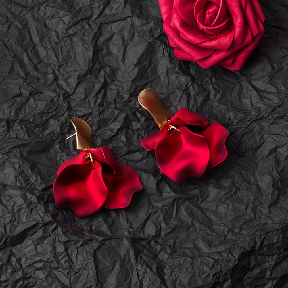 

1 Pair Flower Earrings Chic Elegant Ear Pendant Lightweight Comfortable Daily Wear Bridal Party Gift Women Fashion Jewelry