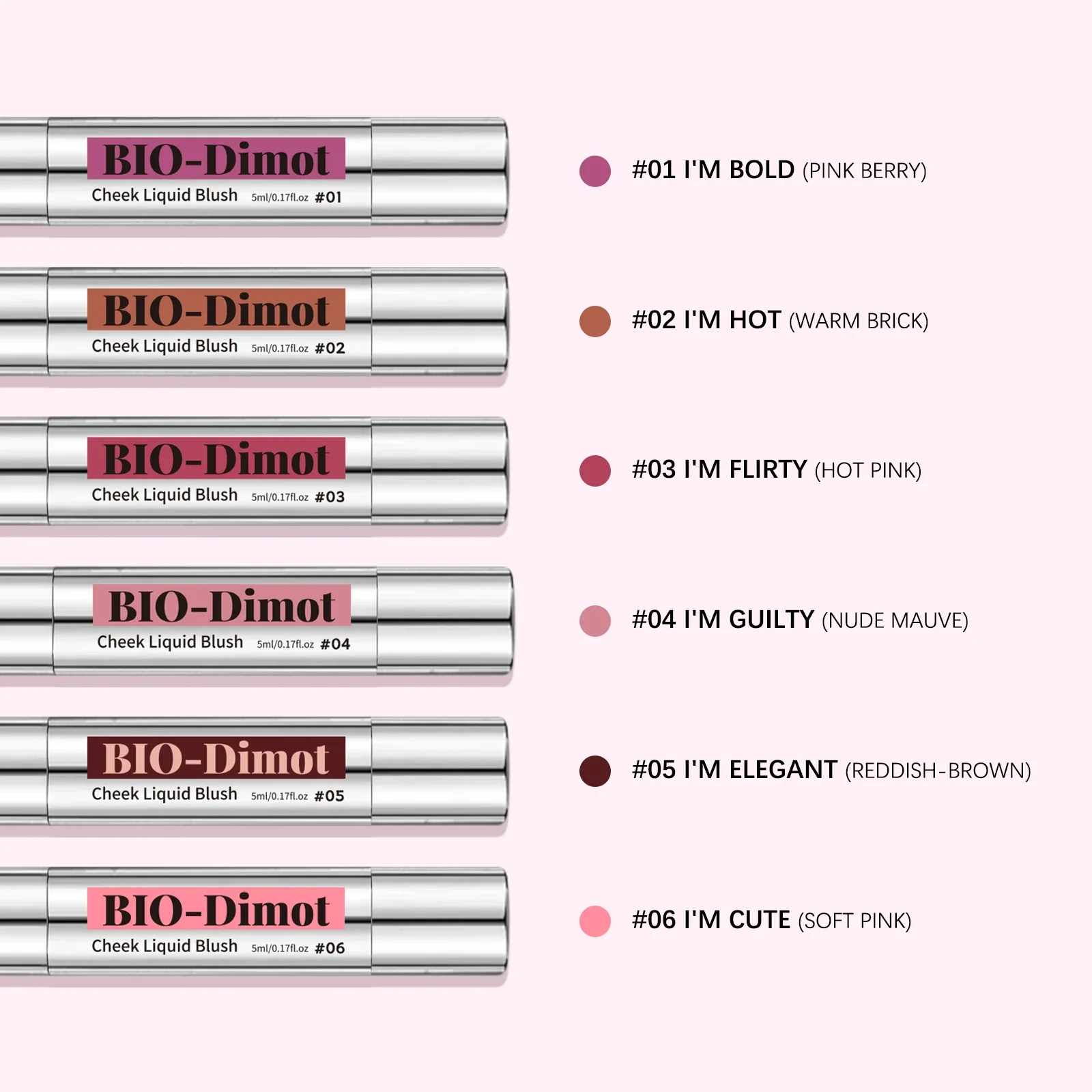 6 ألوان أحمر الخدود السائل مقاوم للماء Sweatproof ماتي الكنتوري مسحوق أحمر الخدود السائل سطع الخدين روج عارية اللون ماكياج الوجه #6