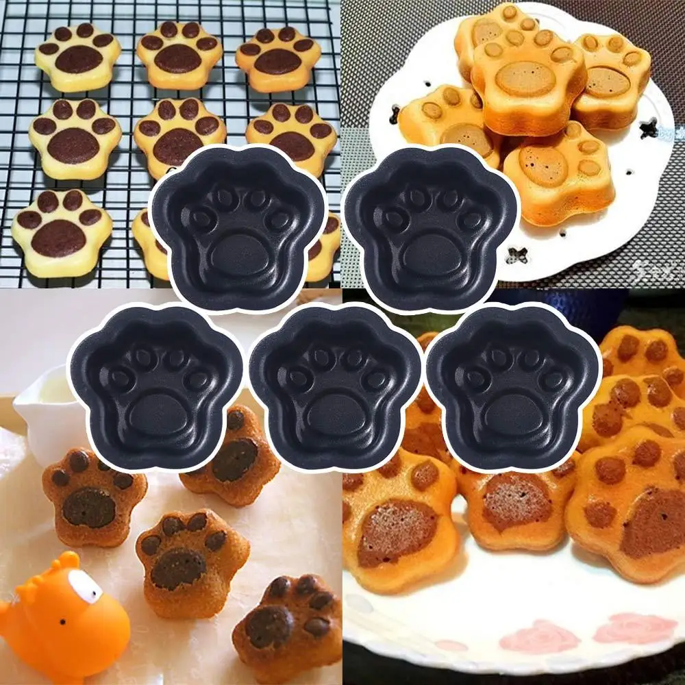 

５pcs Cute Non-Stick Cat Claw Cupcake Mold Aluminum Easy Demoulding Cake Pan Mini Pastry Molds Bakery