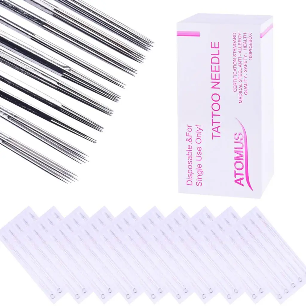 100pc Disposable Sterile Needles Mix Size 3/5/7/9, 3/5/7/9RS, 5/7M1