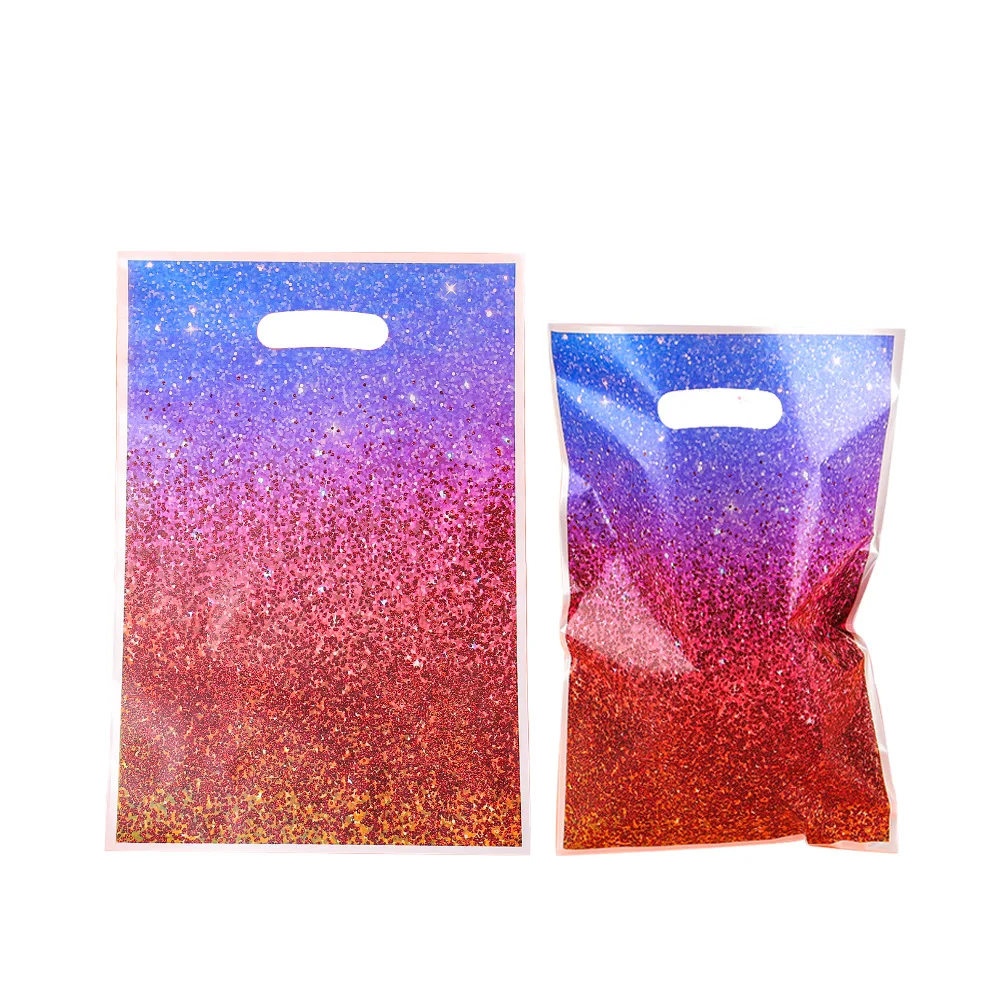 10/30/50 pezzi sacchetto regalo a mano sfumato stella brillante sacchetto regalo per feste galassia sacchetto regalo in plastica sacchetto regalo di compleanno pacchetto regalo di nozze