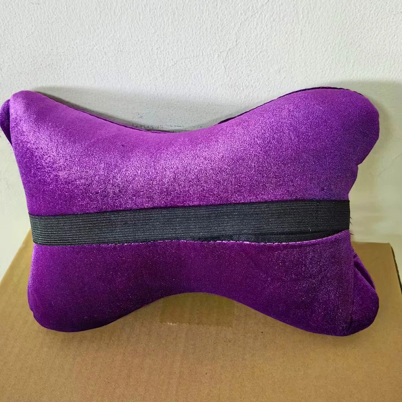 Purple Crystal Crown Car Seat Interior Accessories Short Plush Auto Neck Pillow and Waist Support Cushion Auto Decrotion