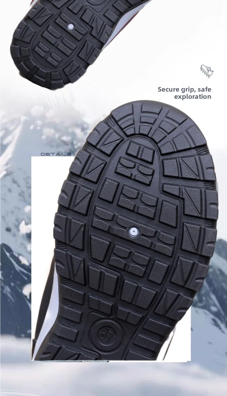 Damen Winter-Schneestiefel mit Kunstfell-Futter, seitlichem Reißverschluss, kurze Knöchelstiefel, rutschfeste dicke Gummisohle, warme Outdoor-Freizeitschuhe für den Winter. – Detail 4