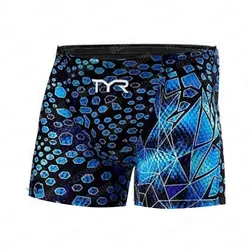 New Men's Swim Jammer Athletic Training Swimsuit Shorts Swimming Trunks Jammer Swimwear Beach Tights Shorts Quick Dry Surf Pants