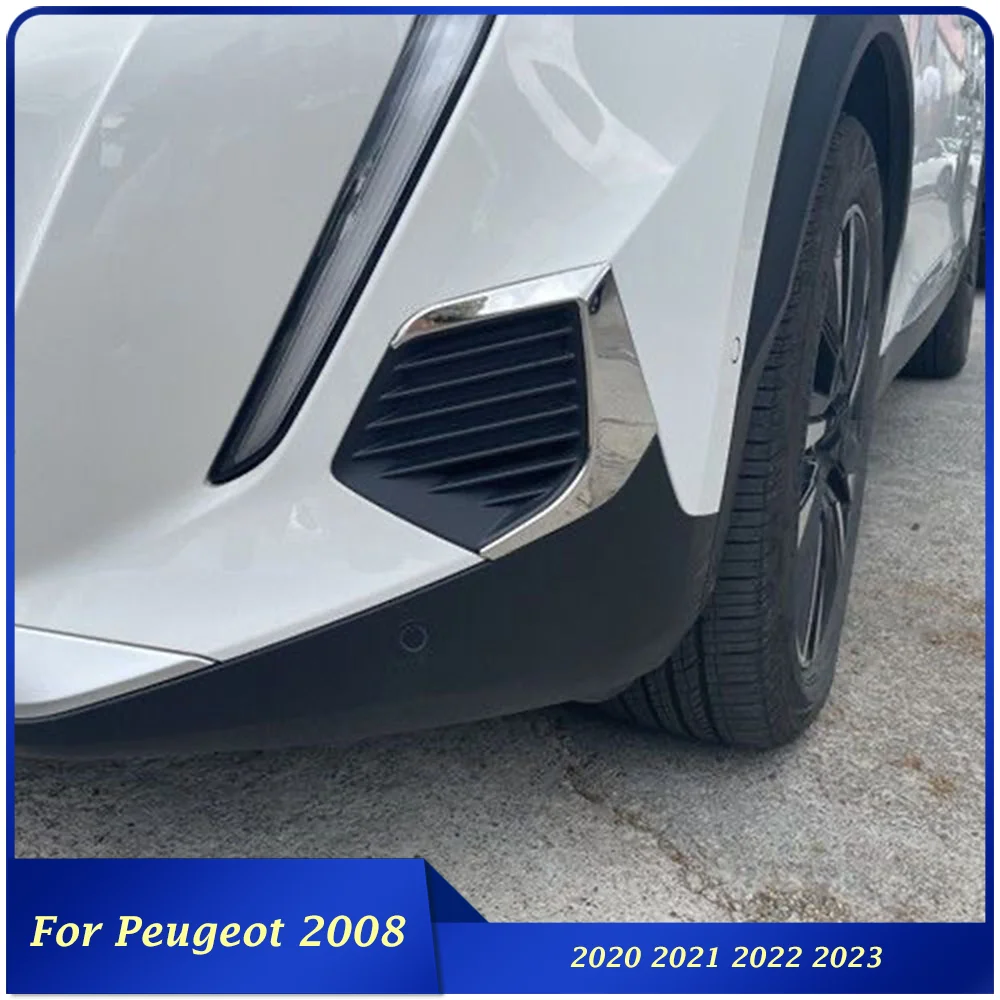

Подходит для Peugeot 2008 передняя противотуманная фара, Обложка, ABS Хромированная головка, противотуманная лампа, защитная крышка 2020 2021 2022 2023