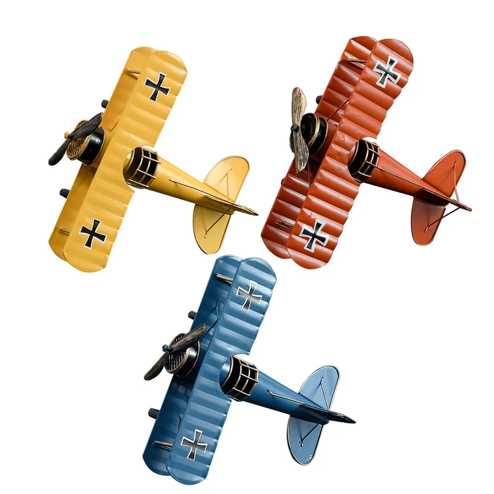 

3Pcs Vintage Iron Aircraft Handicraft Retro Airplane Decoration Desktop Home Office Room Decor Metal Plane Ornament