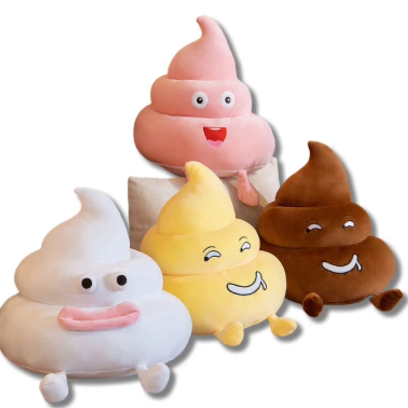 Funny Poo Plush Toy With Expression 25/35/55cm Creative Poo Pillow Naughty Happy Open Eyes Close Eyes Cartoon Plush Doll