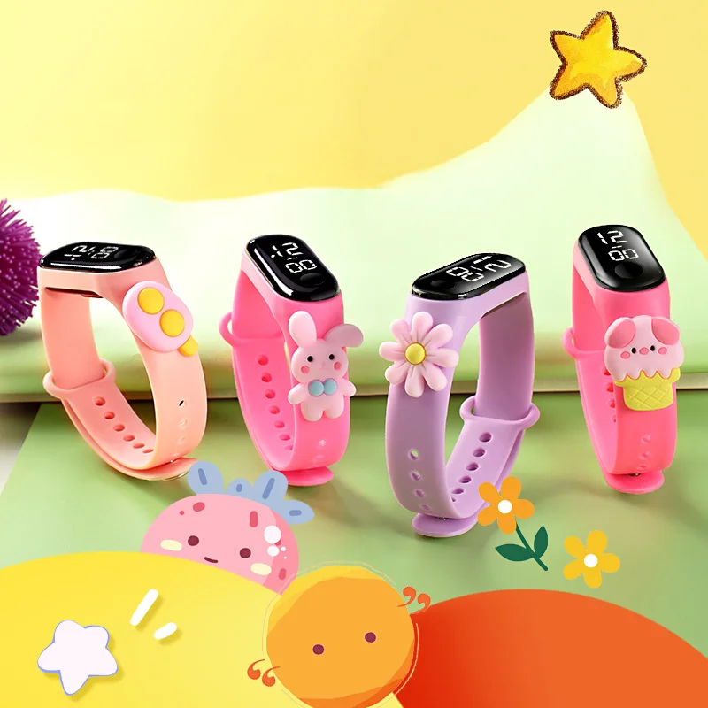 Montre de sport numérique LED étanche pour enfants, montres électroniques pour garçons et filles, horloge pour écoliers, cadeau de vie