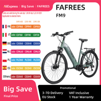 FAFREES FM9 Adults Electric Bicycle 700C*45C Tire 250W Bafang Mid-drive Motor 25km/h Max Speed 15Ah Battery Electric Bikes