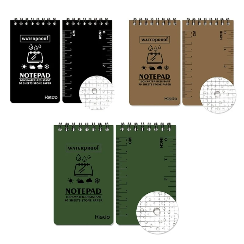 Stone Paper Waterproof Spiral Notebooks Notepad Pocket Notebook All-Weather Memos Blank Paper Notepad Spiral Notebooks