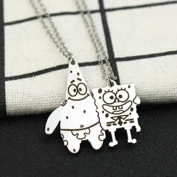 Lovely BFF SpongeBob SquarePants Patrick Star Pendant Necklace For Boy Girl Couple Accessories Ins Cartoon Friendship Gift