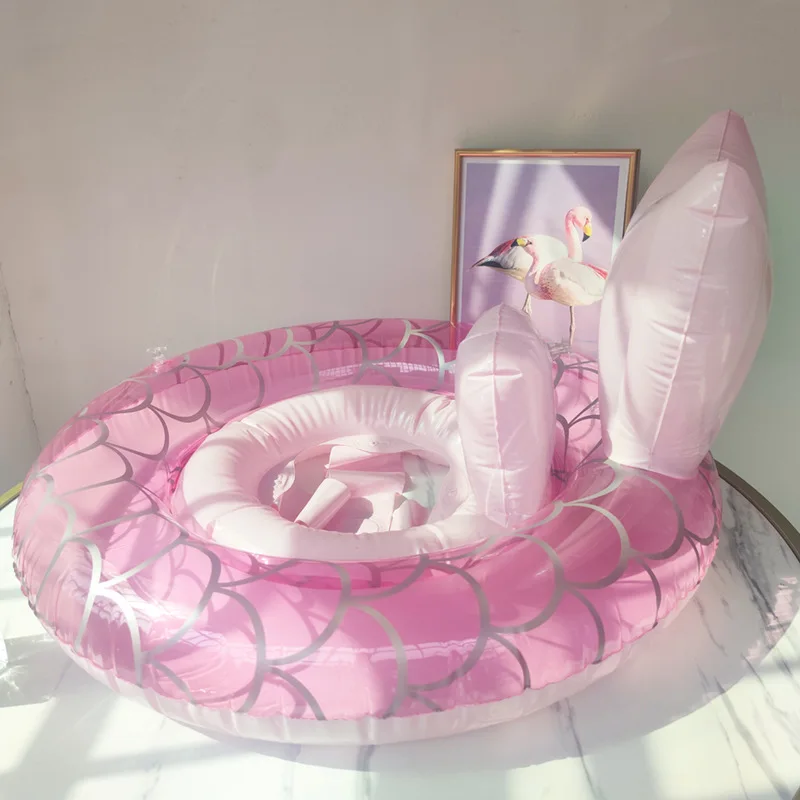 Children Inflatable Swimming Ring Mermaid Floating Bed Floating Ring Baby Seat Girl Swim Sport Accessories Summer Pool Party Toy