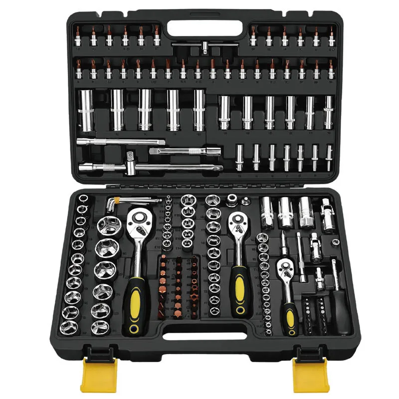 

Suitable for 172-piece set of tools Comprehensive auto repair tool set Hardware tool set Ratchet wrench Matte toolbox