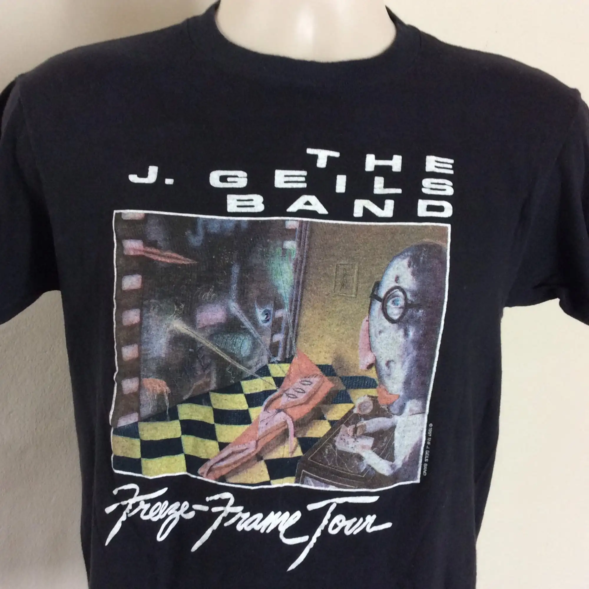 Vtg 1981 J Geils Band Freeze Frame Concert TShirt Black M 80s Classic Rock Band