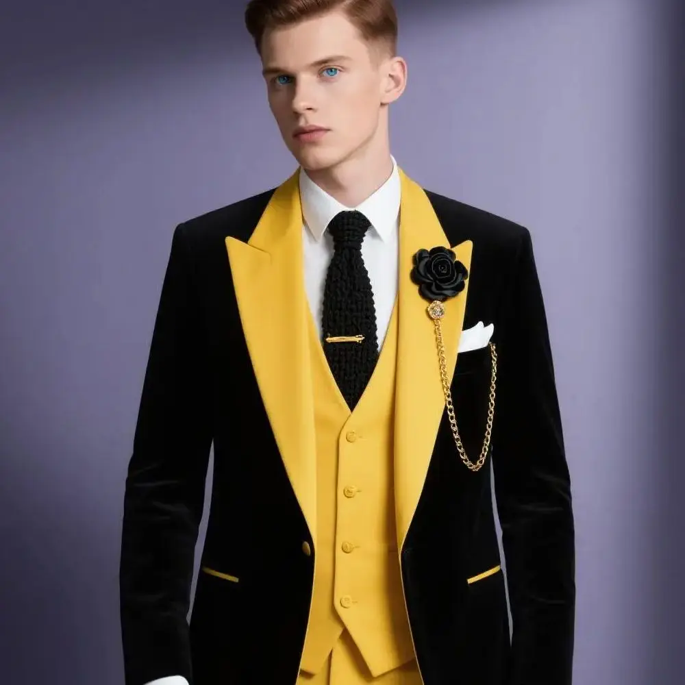 

New Style 3 Pieces Slim Fit Men Suits Formal Business Suits Groom Tuxedos for Wedding Party Prom Men Suits Jacket Vest Pants