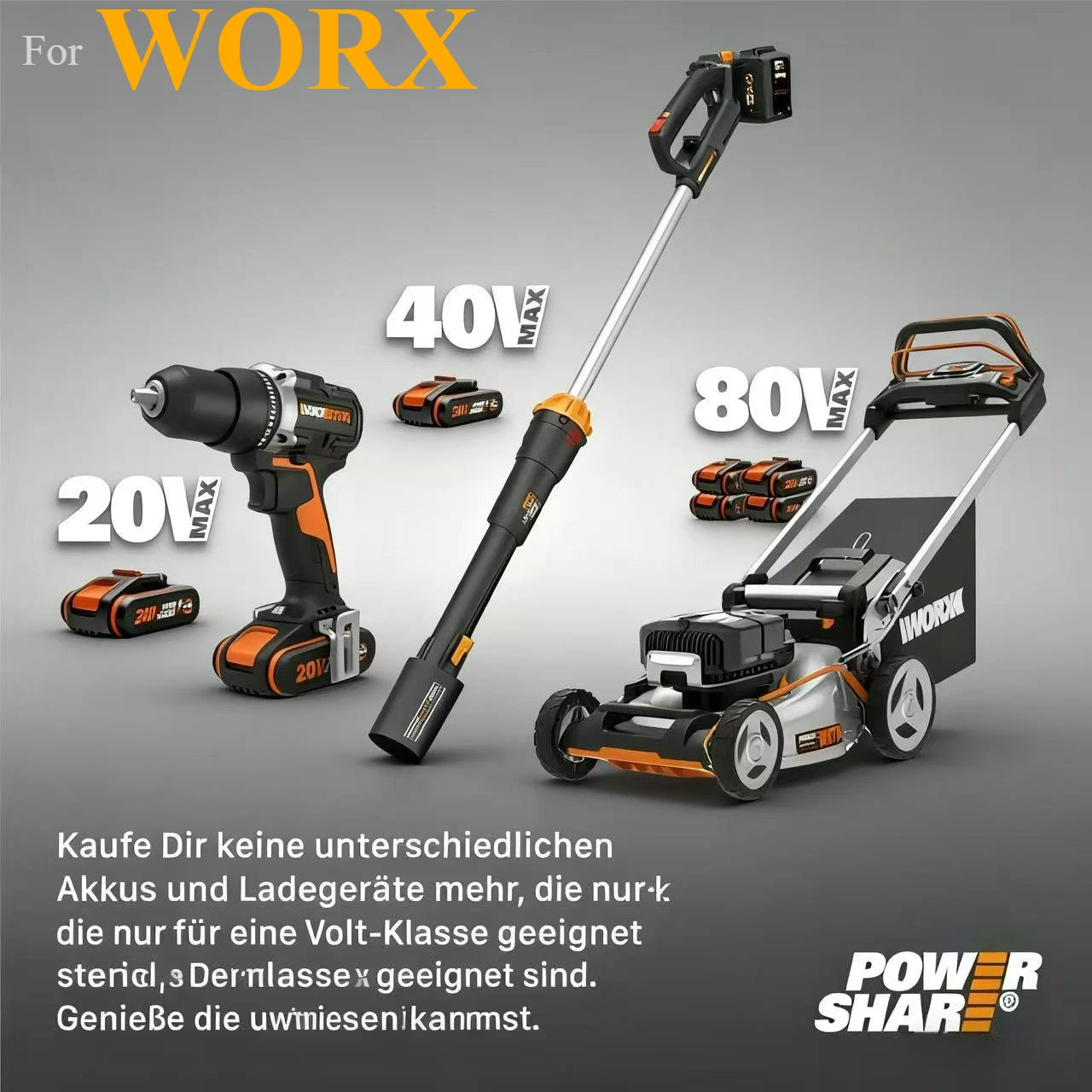 

Fit Original Worx Replacement Cordless Battery 20V 6.0Ah 8.0Ah for WA3551 WA3553 WX176 Power Tools Battery