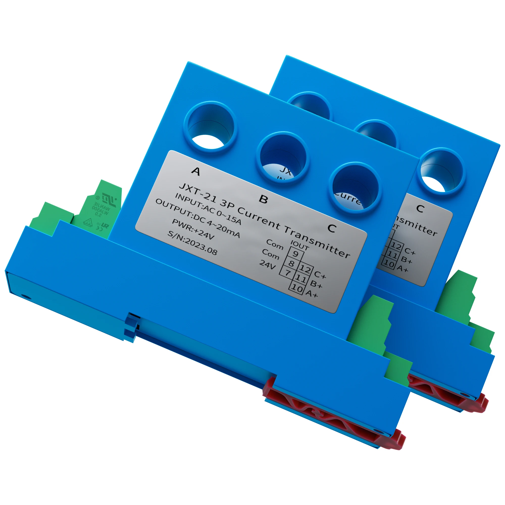 3P AC Current Transmitter 0-1A 0-5A 0-10A 0-20A Current Transducer 4-20mA 0-10V 0-5V 1-5V 8mm Hole Hall Current Sensor Converter