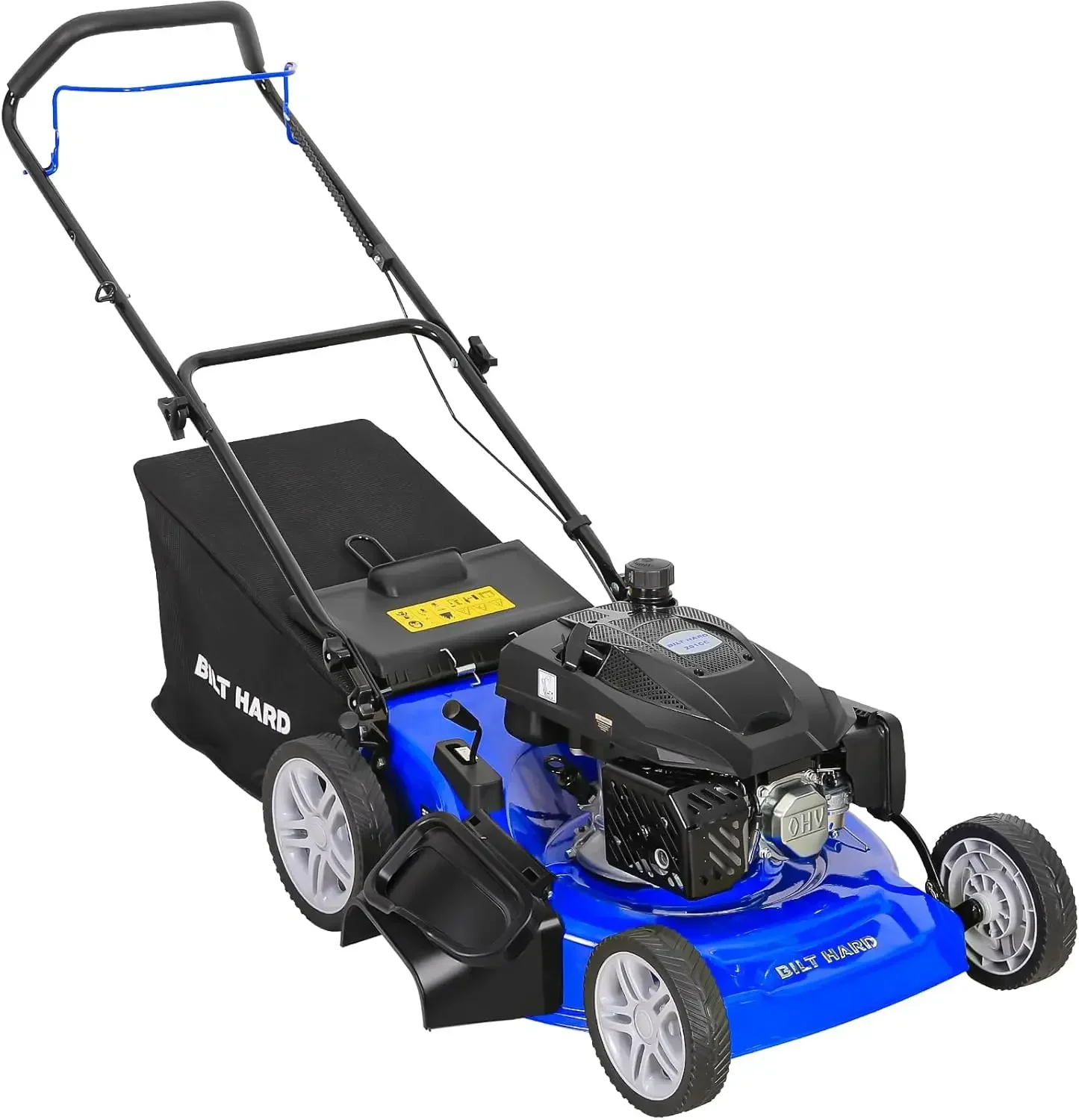 21 Inch Lawn Mower Gas Powered, 4-Cycle 201cc Engine, 3-in-1 Push Lawnmower with Bagging, Mulching & Side Discharge