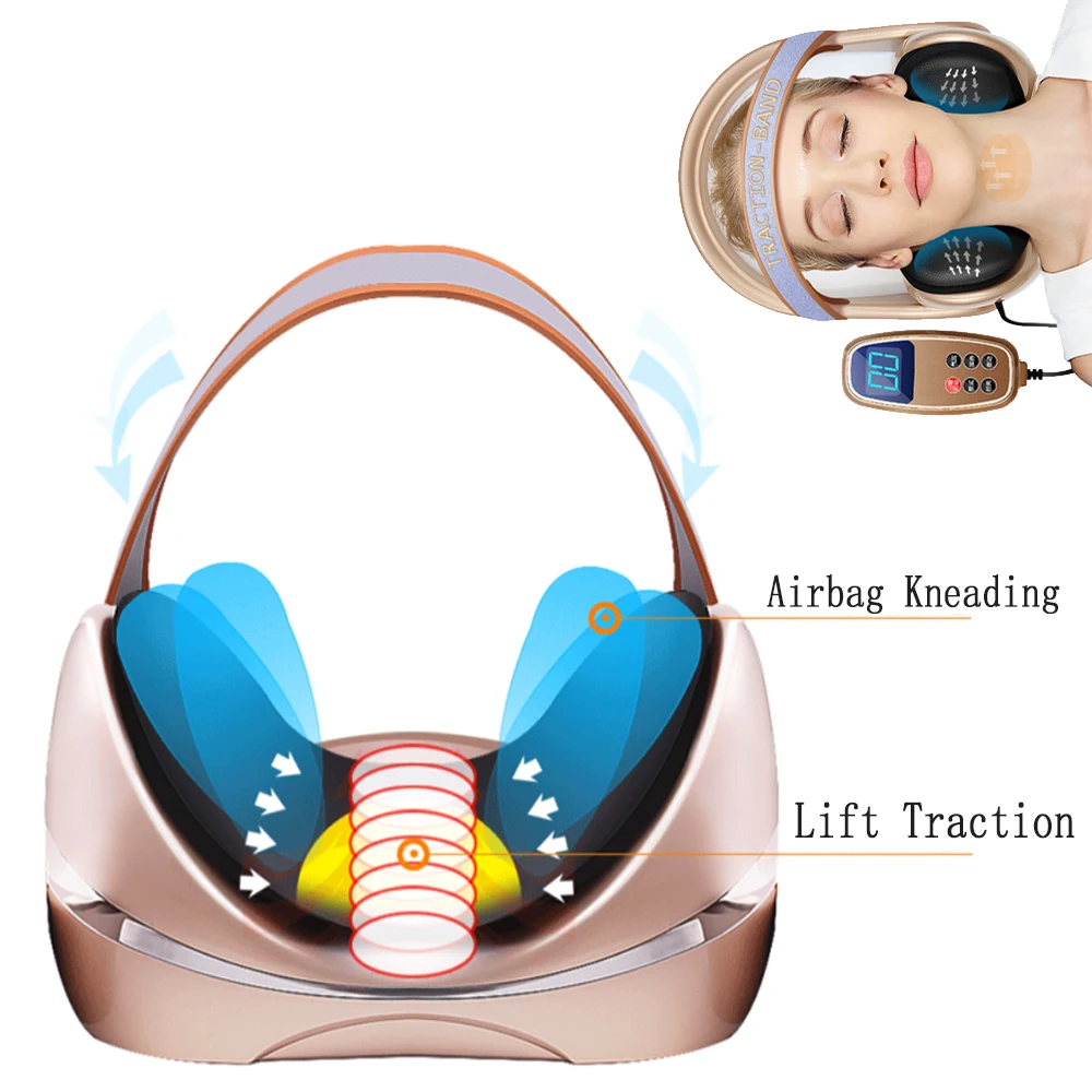 Electric Neck Massager Infrared Heating Airbag Neck Traction Vibration Shoulder Cervical Spine Shoulder Support Massager