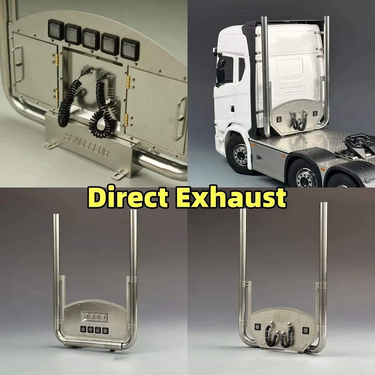 

Metal Simulation Straight-through Exhaust Chimney Pipe For Tamiya RC Dump Truck SCANIA770S VOLVOO BENZ Arocs MAN LESU Car Parts