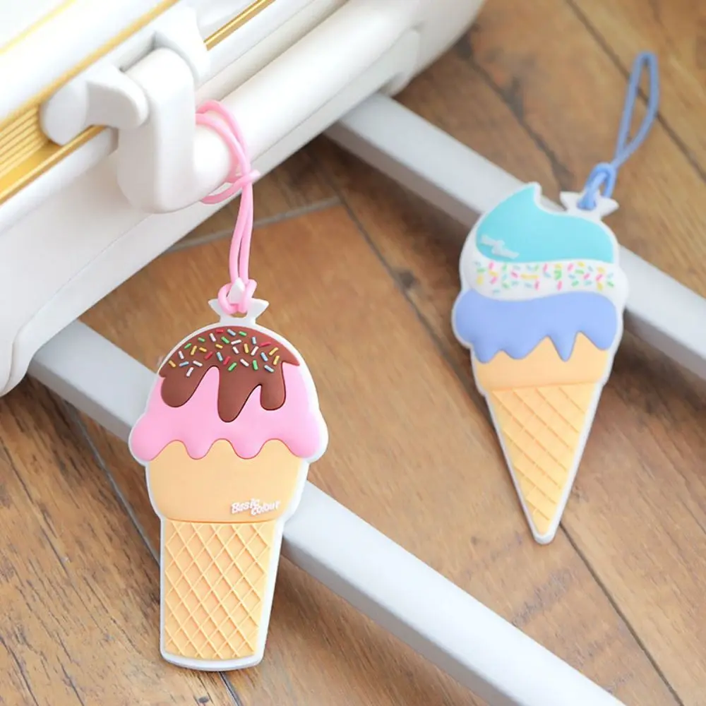 Boarding Pass Ice Cream Luggage Tag Address Label PVC Airplane Suitcase Tag Aircraft Consignment Card Tag Baggage Name Tags