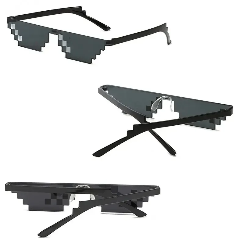 NEW Design Funny Mosaic Sunglasses Thug Life Sun Glasses Pixel Black Retro Gamer Robot Sunglasses Birthday Party Cosplay Favors image 4
