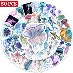 Colorful Jellyfish Stickers Sea Creatures Animal Decals Childs Toys for Laptop Phone Suitcase Notebook Skateboard Waterproof PVC