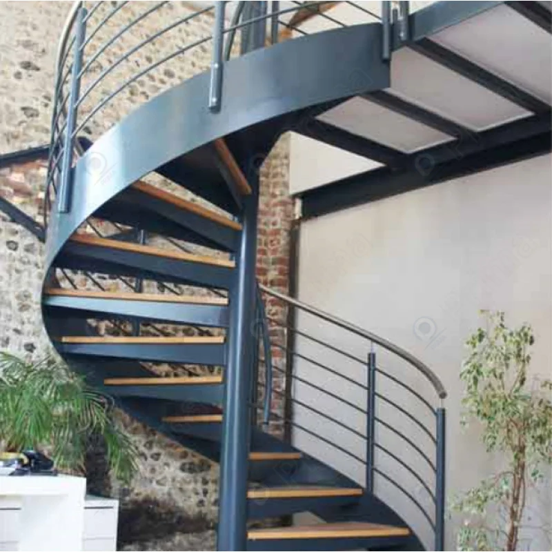 custom.Outside Steel Staircase Outdoor-Proof Durable Material Metal Safety Exterior Staircase Design Galvanized Steel S