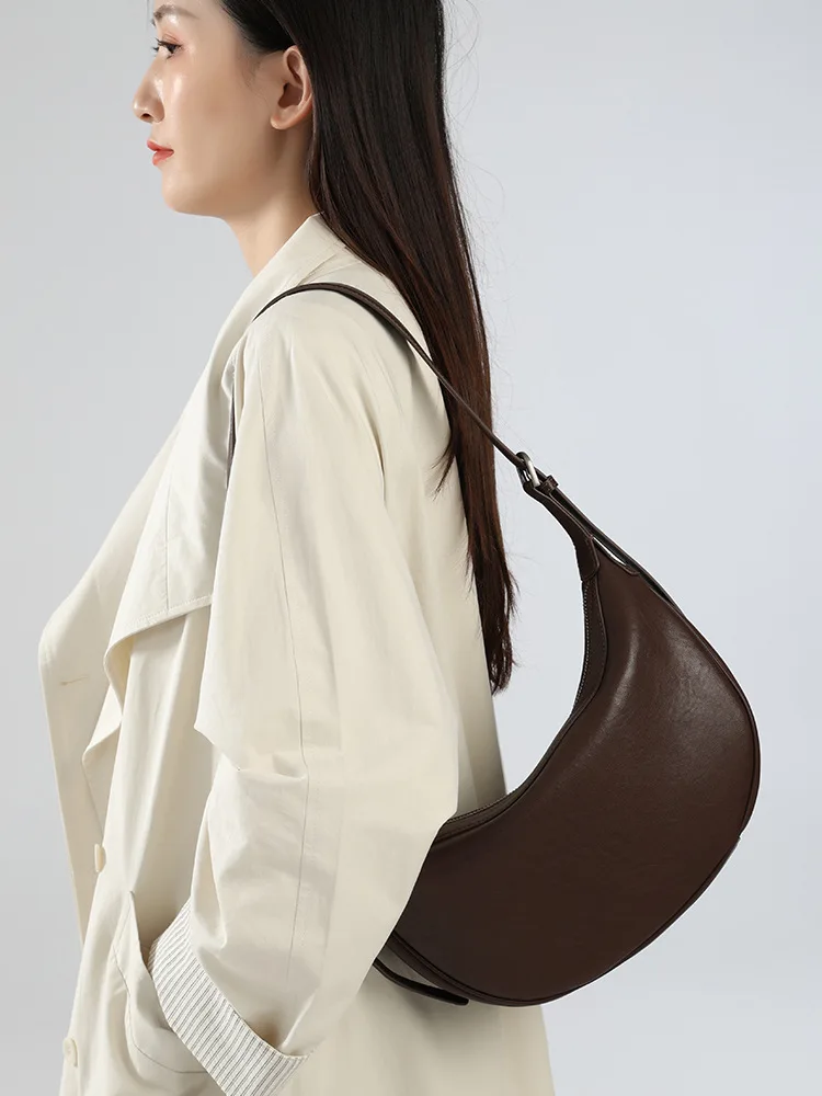 

2026 New Genuine Leather Handbag Fashion Simple Top-Grain Cowhide Shoulder Bag Luxury Women Versatile Senior Sense Crossbody Bag