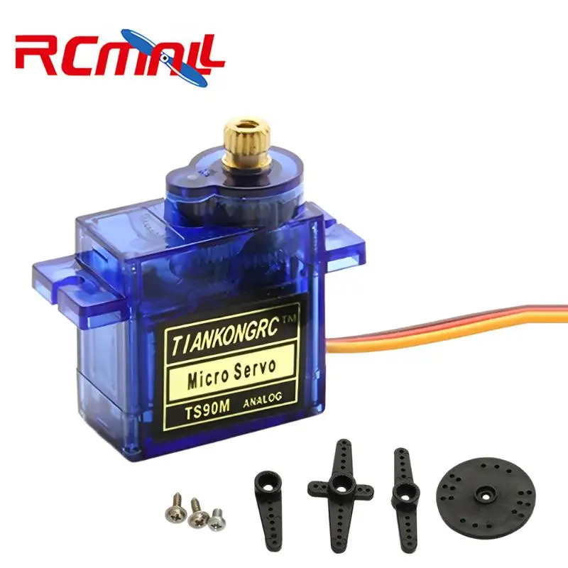 TS90M 9g Micro Analog Servo Full Metal Gear 2.2kg High Torque Servo Motor 4.8V-6V for RC Car Airplane Model DIY Steering Toy