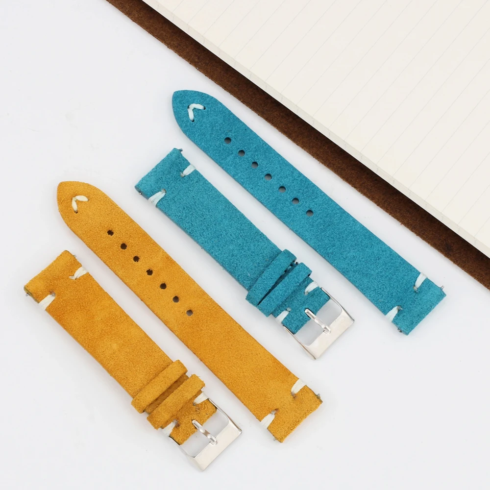 High Quality Suede Leather Vintage Watch Straps 18mm 20mm 22mm 24mm With Quick Release WatchBand Wristband Accessories