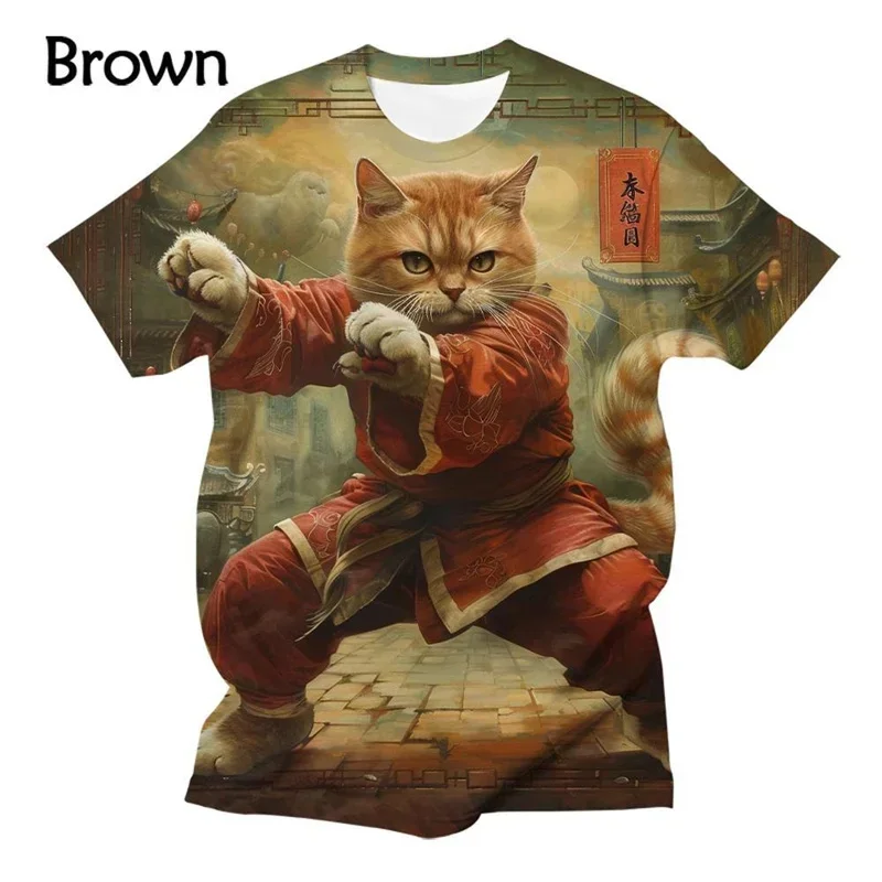 Funny Animal Women Cute Cat Funny Round Neck Short Sleeve Animal Print T Shirt Men Fashion Harajuku Casual Oversize T-shirt Tops