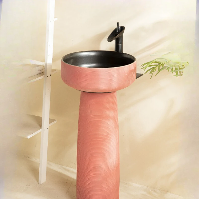 

Outdoor wash basin small apartment bathroom column basin villa garden wash basin integrated outdoor courtyard pool