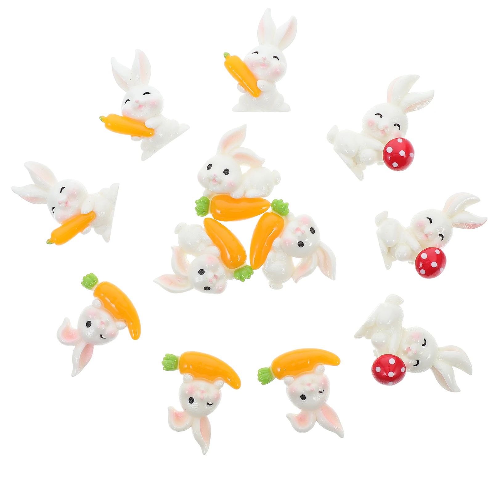 12 قطعة جراب هاتف مغناطيس الثلاجة لتقوم بها بنفسك عدة الراتنج الجزرة أرنب سحر إكسسوارات الشعر الحرفية ديكور حيوان صغير للحرف اليدوية