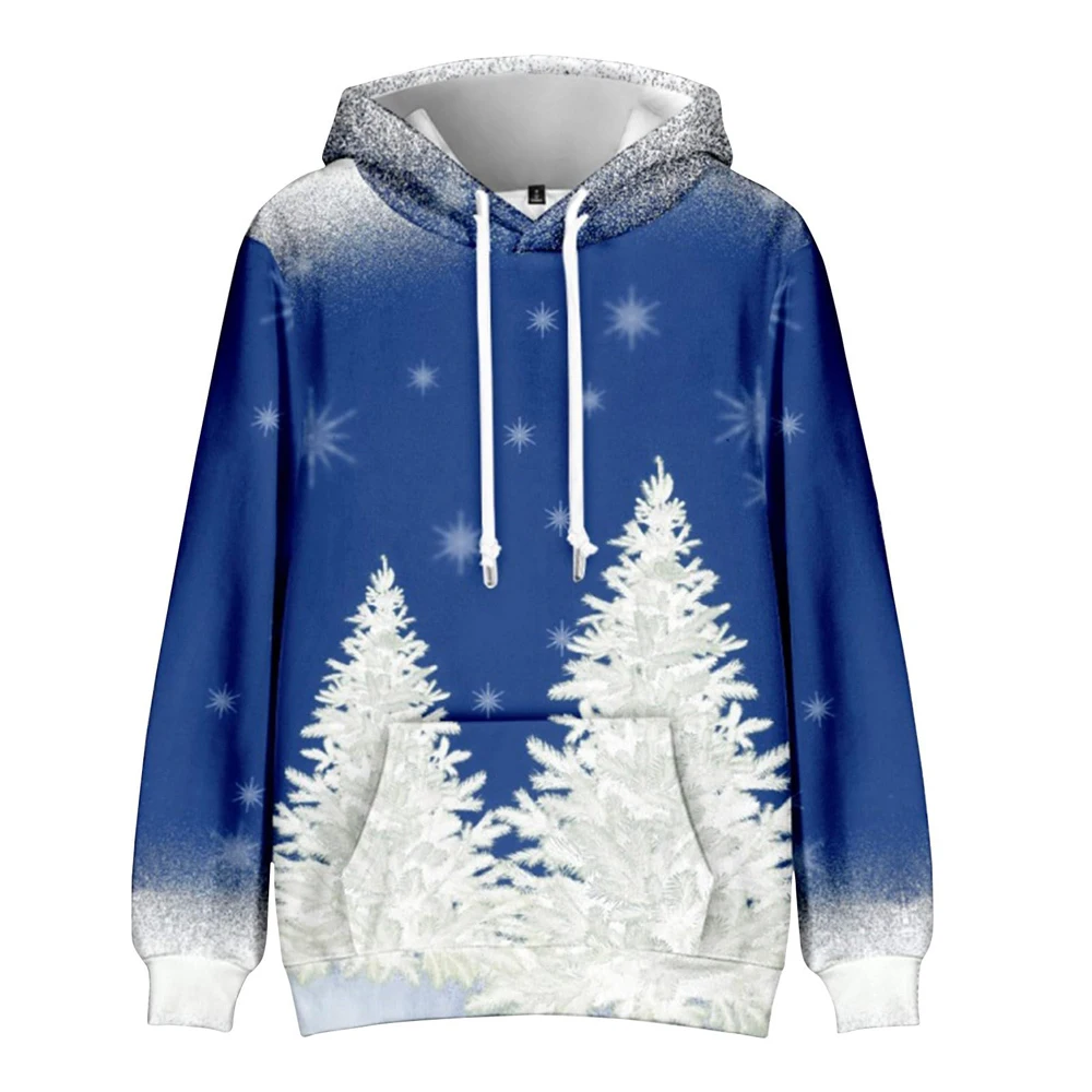 

New Men Retro Elements Christmas Tree Print Hoodie Men Winter Warm Hoodie Men Sports Hoodie Men Street Casual Fashion Clothing