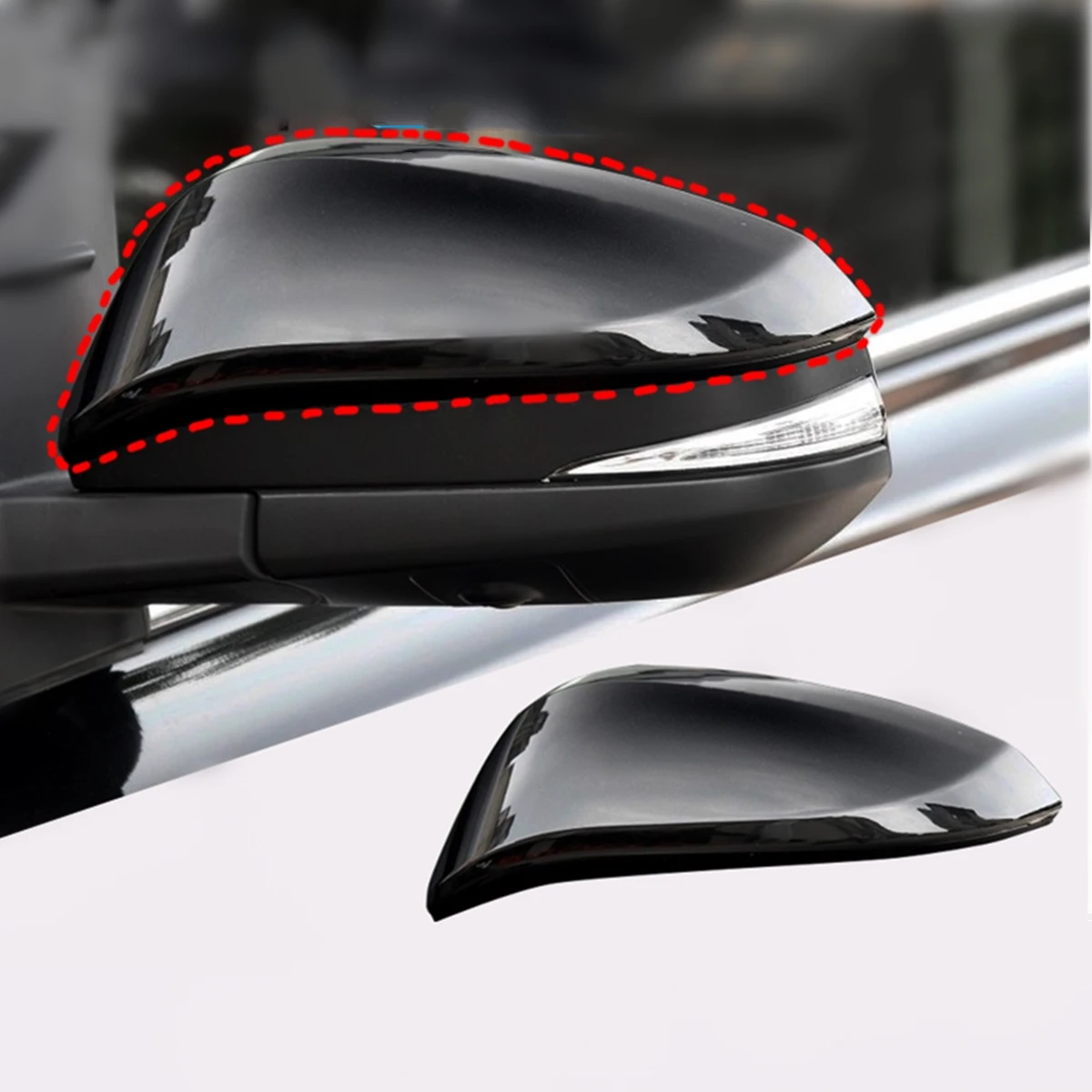 

New Car Rearview Accessories Gloss Black Door Mirror Cover Trim For RAV4 2014 2015 2016 2018 2019 2020 2021 2022