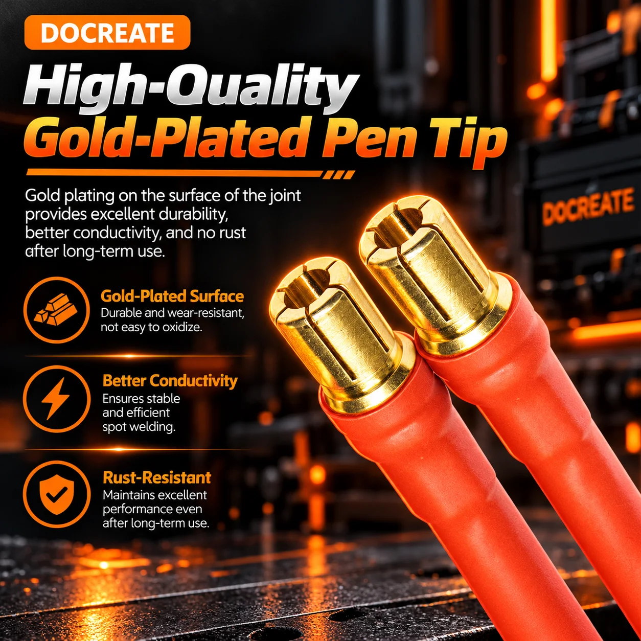 Docreate 760 1500A Portable Spot Welding Pen, Handheld Battery Spot Welder with Trigger Switch for 18650 Nickel Strip