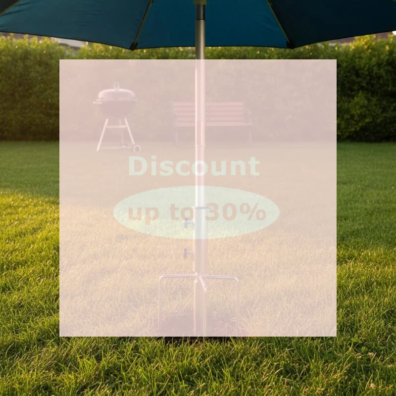 Portable Beach Umbrella Ground Stand With 4 Stable Prongs Adjustable Fixing Knobs For Outdoor Camping Garden Activities