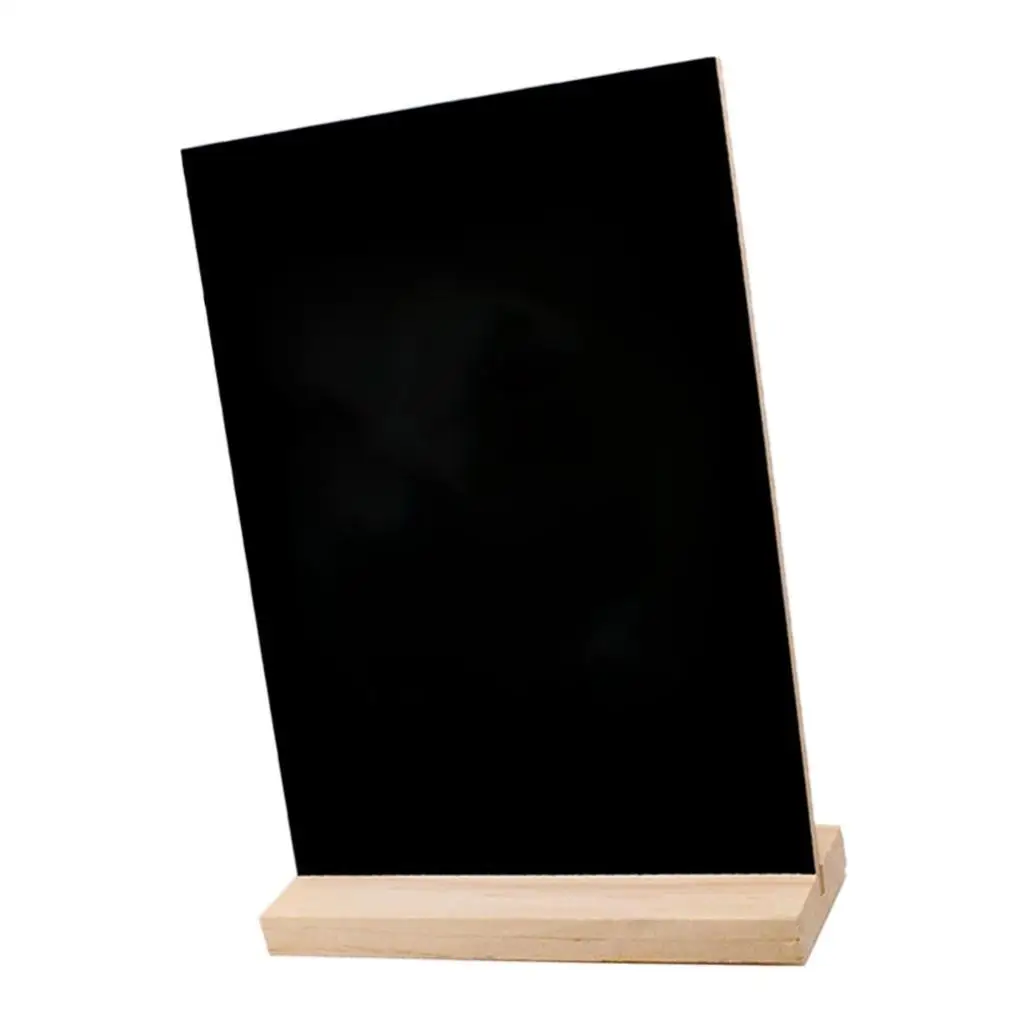 Removable Retangular Single Sided Table Top Memo Chalkboard Display Sign - Placeholders with Wooden Base Stands, 8.3x5.9in