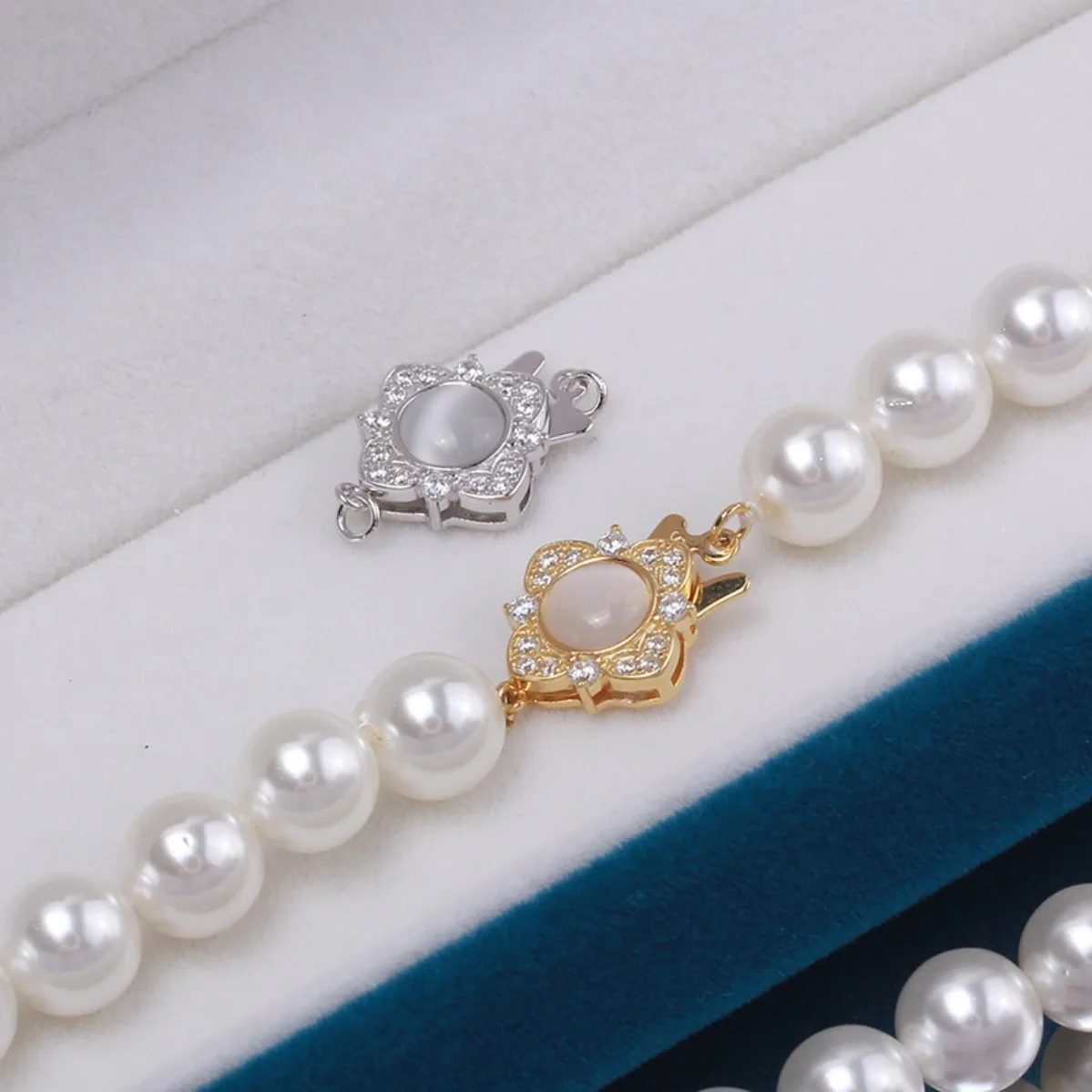 S925 Sterling Silver Square Cat's Eye Stone Toggle Clasp DIY Pearl Necklace Bracelet Jewelry Making Supplies For Women
