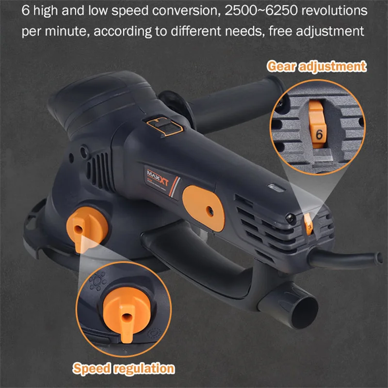 7304 500W Electric Eccentric Sander 6 Gears Speed Adjustment 6 Inch 150mm Wood Sanding Processing Car Polishing Machine