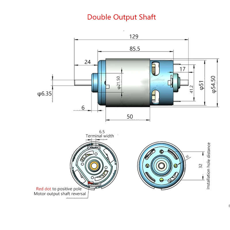 997 Powerful DC Motor Input Voltage DC12-24-36-48V High Speed Motor Silent Ball Bearing Motor