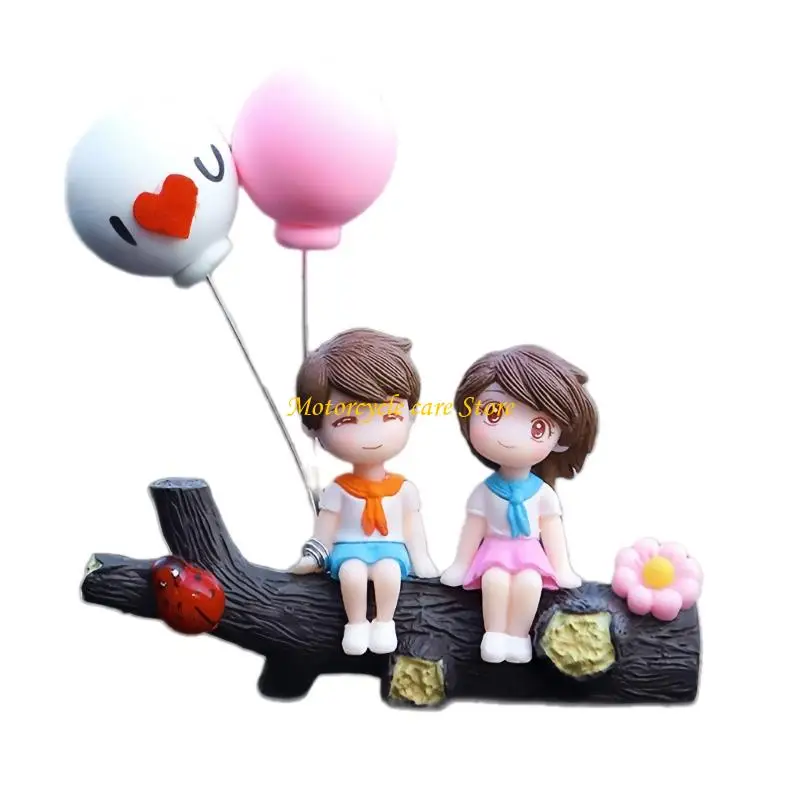 U75F Adorable Pair Car Dashboard Decoration Strong Resin Sweetheart Car Accessory Automotive Gift for Couple & Family