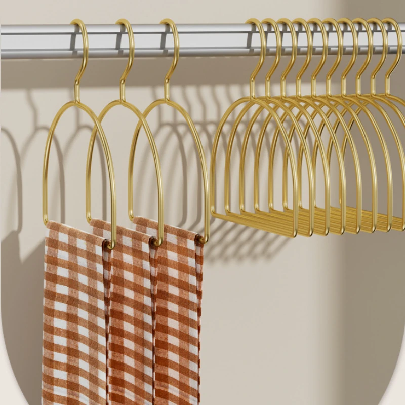 5PCS Gold Metal Half Round Scarf Hangers Pet Clothes Rack Storage Hanger for Pants Towel Tie,Closet Organizer for Adult Kids