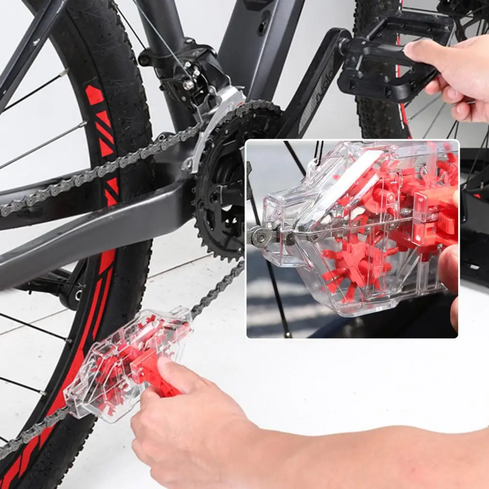 Bicycle Chain Cleaner Clear Visible Soaked MTB Mountain Road Bike Chain Scrubber Lubricant Oil Cleaning Tool Bike Accessories