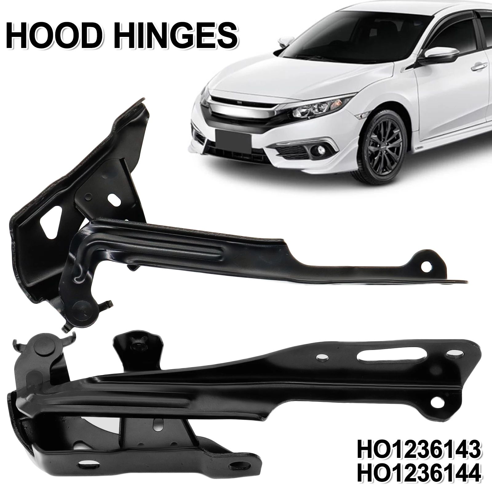 Set 2Pcs Car Hood Hinges Driver Passenger Side LH RH For Honda Civic 2016 2017 2018 -2021 HO1236143 HO1236144 Pair Accessories