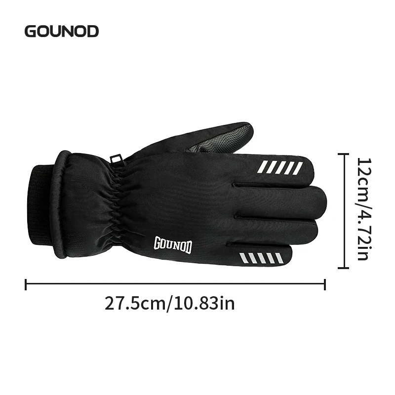 OUNOD Winter Training Gloves Slip Proof Insulated Firm Smooth Simple Timeless Clean Regular Outdoor Mountain Riding Fitness