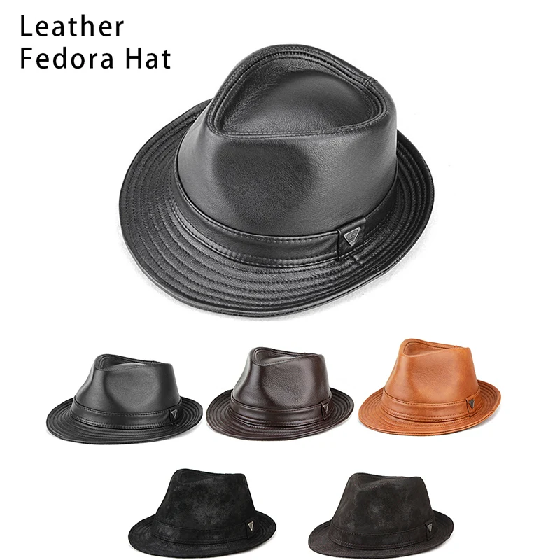 

Новая высококачественная кожаная шляпа-федора для мужчин, осень-зима, винтажный стиль, ковбойская шляпа в стиле вестерн, модная шляпа с большой головой в стиле ретро, джентльмен, джазовая шляпа