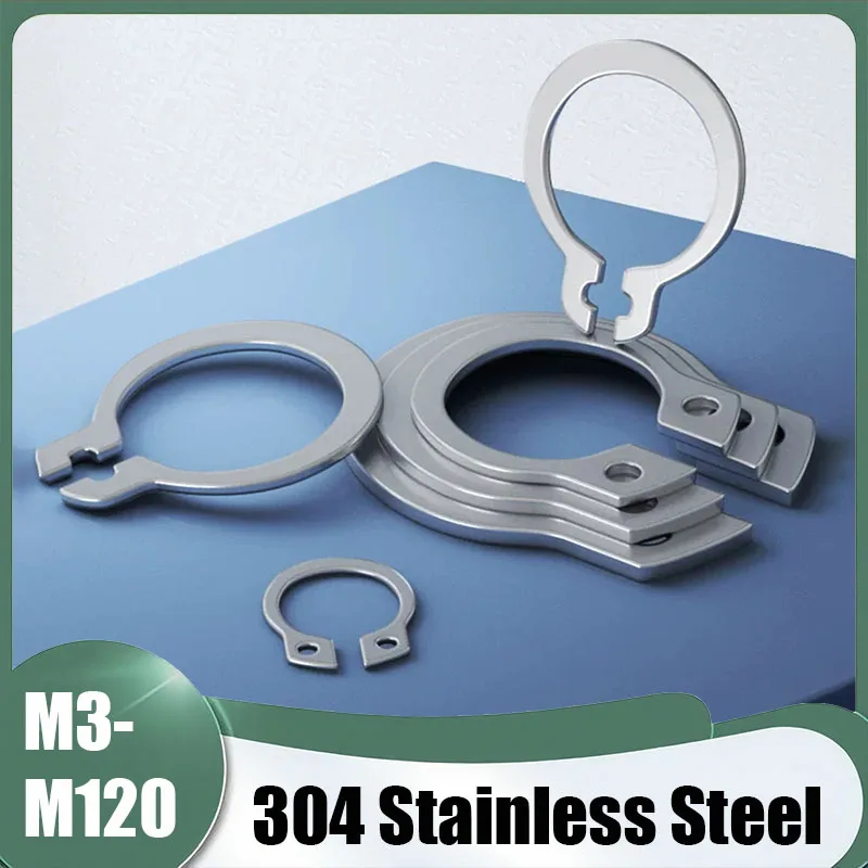 1-50Pcs 304 Stainless Steel External Circlip For Shaft Retaining Ring Snap Ring M3 M4 M5 M6 M7 M8 M9 M10 M11 M12 M13 M14-M120