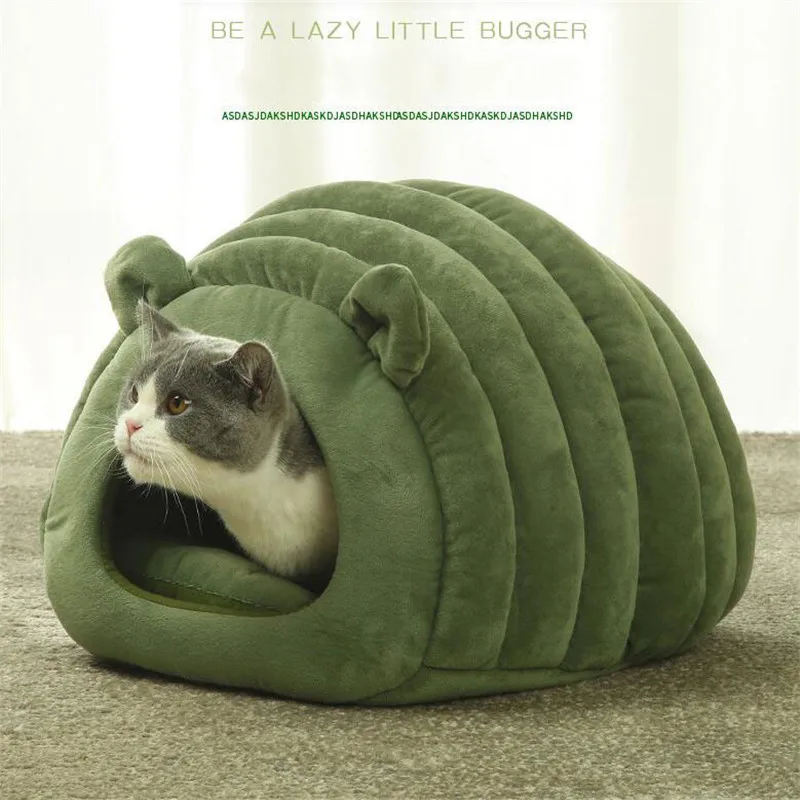 

New Pet Cat House Dog Bed Caterpillar Kennel Hamster Cotton Soft Bed Puppy Cave Warm Sleeping Bed Winter Closed Pet Nest